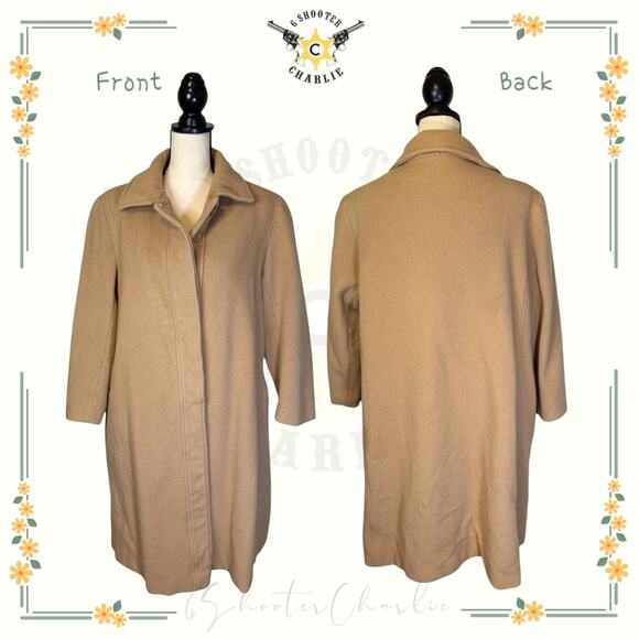 Vintage Boston Store Prime Source New York Wool Trench Coat Women's Size Large - Picture 1 of 8